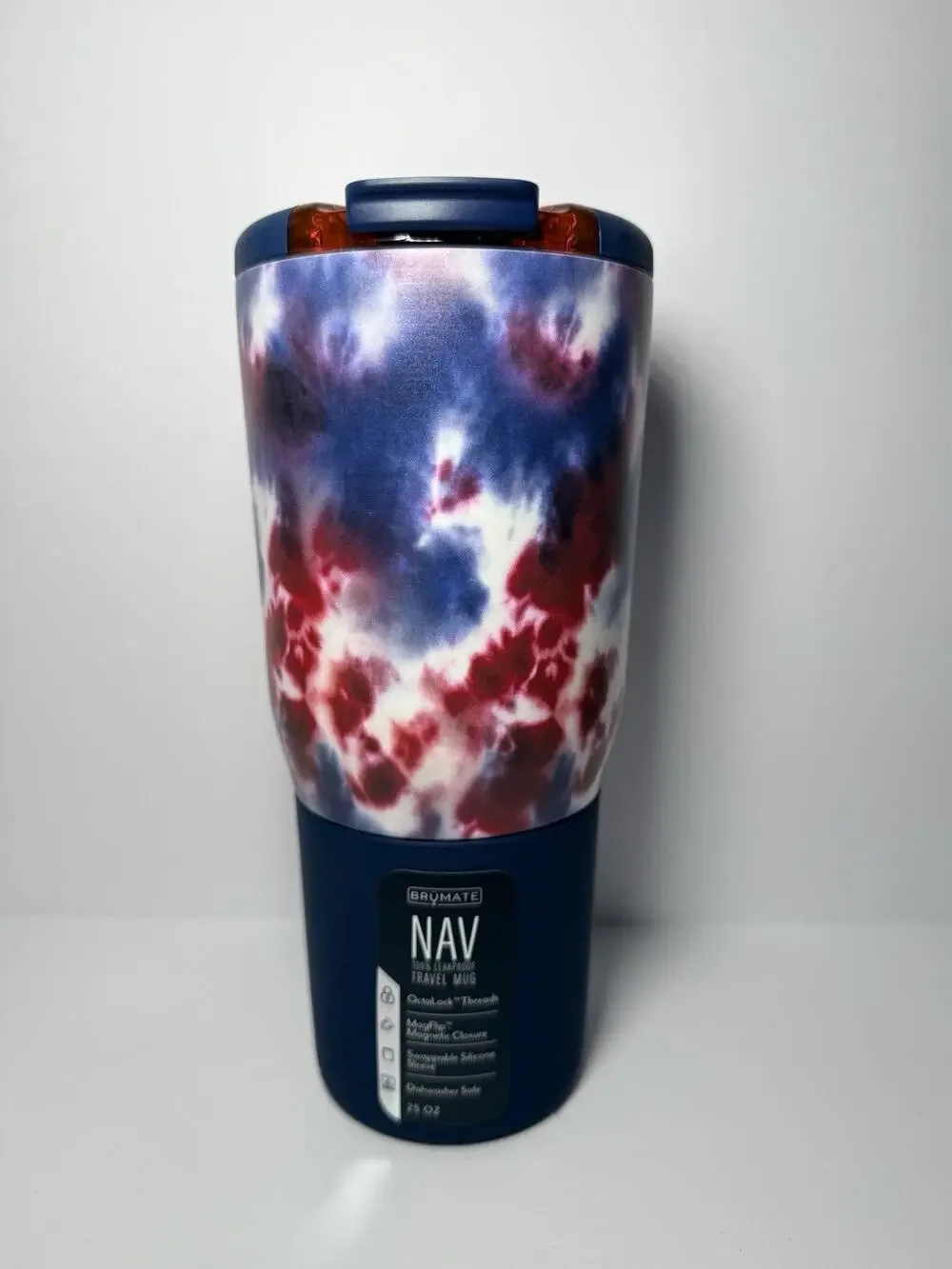 Brumate STAR BURST RED WHITE BLUE TIE DYE 25oz Nav Tumbler Mug NWT NIB